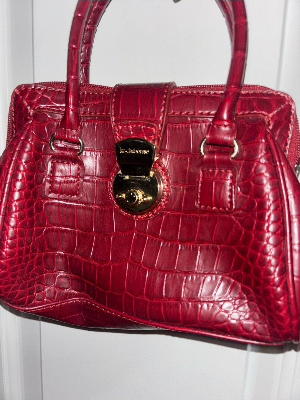 Liz Claiborne Red Croc-Embossed mini bag